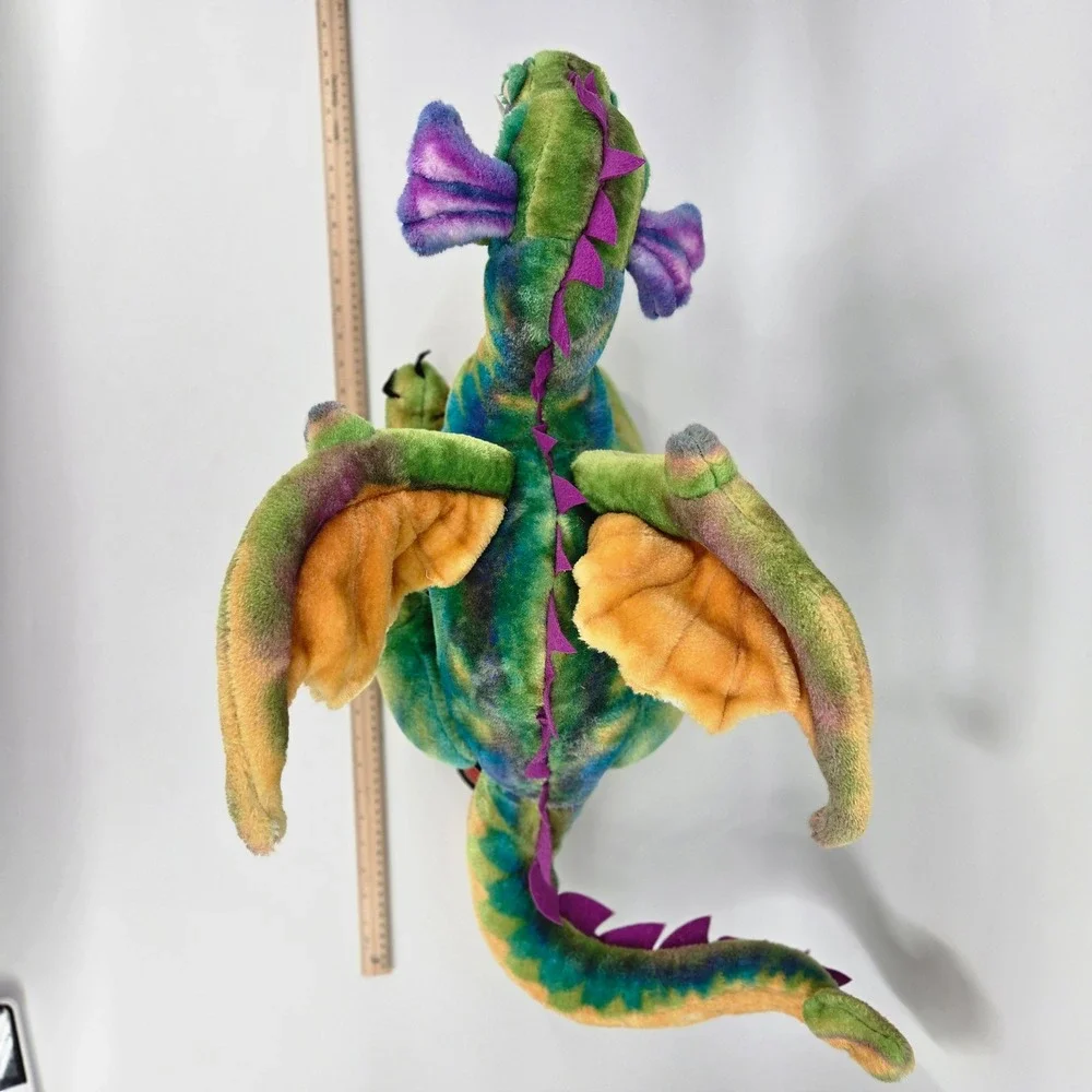 Melissa & Doug Cuddle Dragon Plush Stuffed Animal Green Purple Retired 2121 EUC